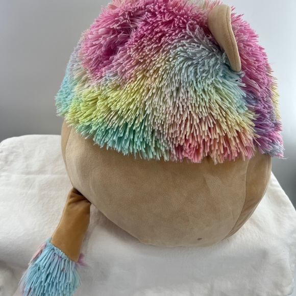 Squishmallows "Leonard" the Rainbow Lion Plush Kelly Toe Tie Dye Mane - Picture 6 of 9